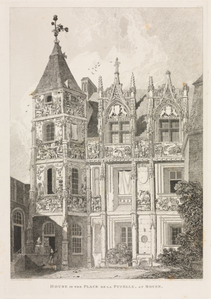 Architectural Antiquities of Normandy (Vol. II), Pl. 64:  House in the Place de la Pucelle, at