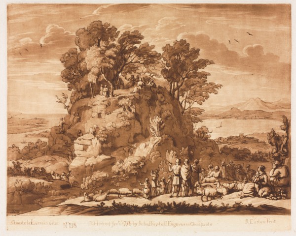 Liber Veritatis:  No. 138, A View of the Sea, with Christ Preaching on the Mount (the water below