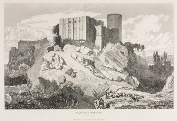 Architectural Antiquities of Normandy (Vol. II), Pl. 90:  Castle of Falaise (North View), 1821.