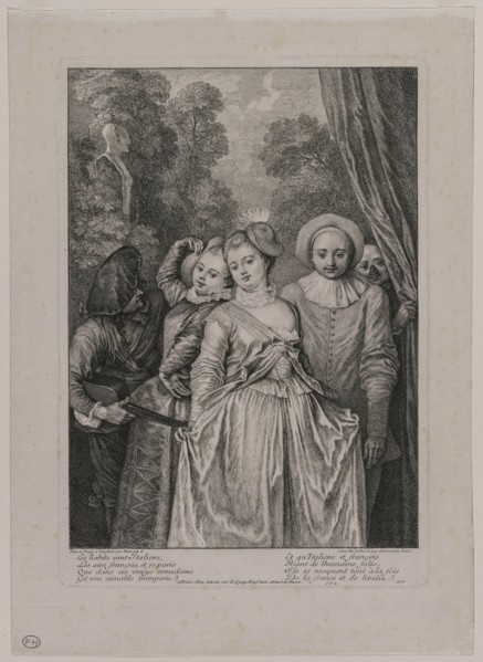 The Clothes are Italian, 1715-1716. Jean Antoine Watteau (French, 1684-1721), and Charles Simonneau