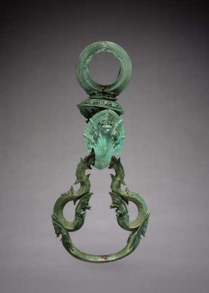 A Pair of Decorated Palanquin Hooks and Rings, 1100-1175. Cambodia, Angkor Wat Style, 12th century.