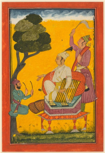 Vivaca Ragaputra, a Leaf from Ragamala Series, c. 1700-1720s. India, Pahari Hills, Bilaspur school,