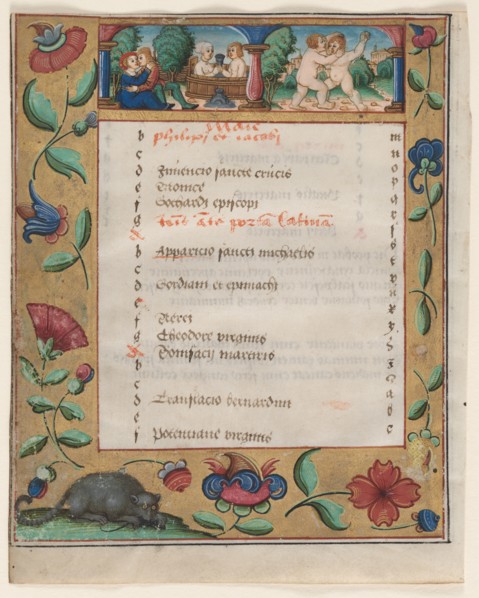 Leaf from a Psalter and Prayerbook: Calendar Page with Labors (verso), c. 1524. Germany, Hildesheim