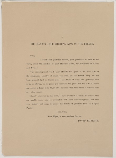 Egypt and Nubia, Volume I: Dedication Page, 1846. Louis Haghe (British, 1806-1885), F.G.Moon, 20