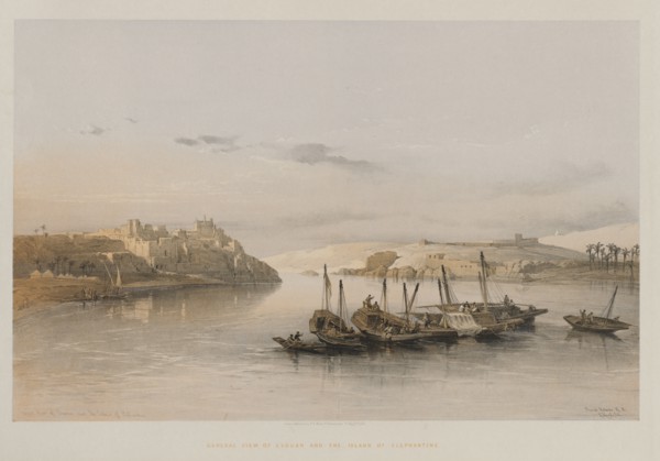 Egypt and Nubia, Volume II: General View of Esouan and the Island of Elephantine, 1848. Louis Haghe