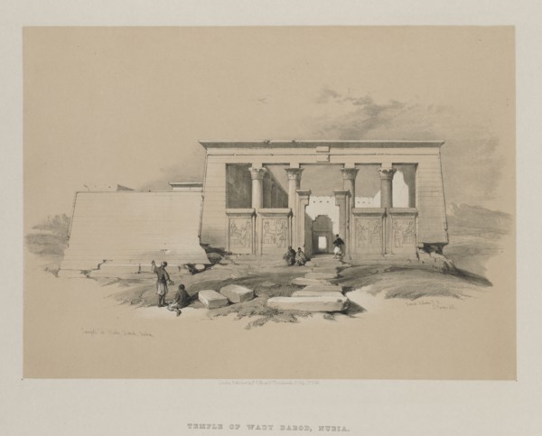 Egypt and Nubia, Volume II: Temple at Wady Dabod, Nubia, 1848. Louis Haghe (British, 1806-1885),