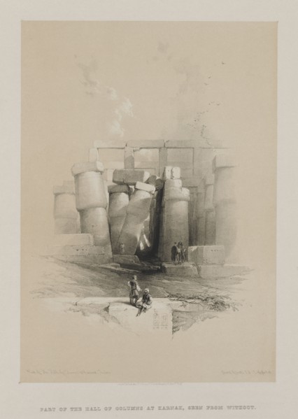 Egypt and Nubia, Volume II: Part of the Hall of Columns at Karnak, Thebes, 1847. Louis Haghe