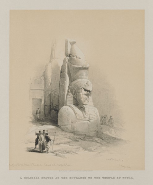 Egypt and Nubia, Volume I: One of Two Colossal Statues of Rameses II.  Entrance to the Temple of