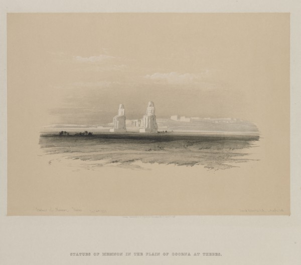 Egypt and Nubia, Volume I: Statues of Memnon, Thebes, 1846. Louis Haghe (British, 1806-1885), F.G