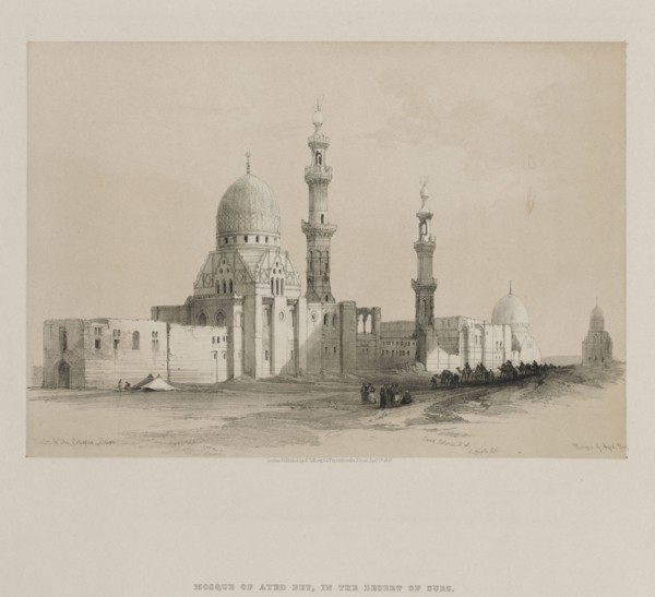 Egypt and Nubia, Volume III: Tombs of the Caliphs-Cairo.  Mosque of Ayed Be[y], 1849. Louis Haghe