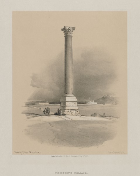 Egypt and Nubia, Volume I: Pompey's Pillar, Alexandria, 1846. Louis Haghe (British, 1806-1885), F.G