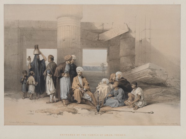 Egypt and Nubia, Volume II: Entrance of the Temple of Amun, Thebes, 1847. Louis Haghe (British,