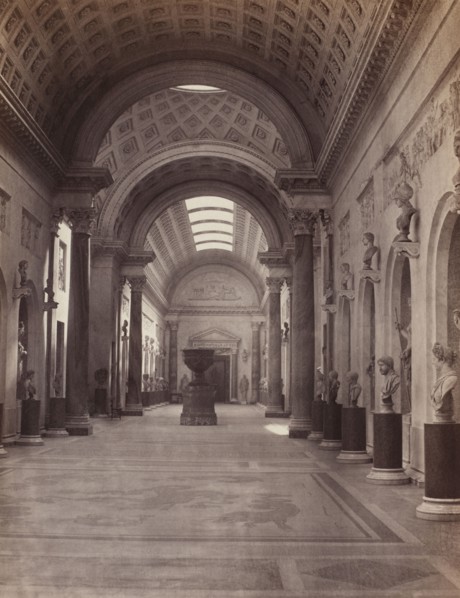 Vatican: Galerie Nuovo Braccio, c. 1860. Charles Soulier (French, 1840-1875). Albumen print from a