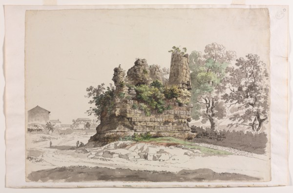 The So-Called Sepulcher of the Curiatii Brothers at Albano, with the Church of the Madonna della