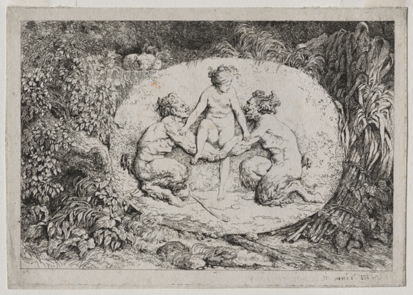 Bacchanales: Nymph Supported by Two Satyrs, 1763. Jean-Honoré Fragonard (French, 1732-1806).