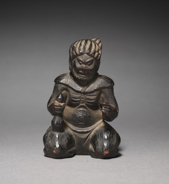 Enno Gyoja and Two Attendants (Koki), 1615-1868. Japan, Edo Period. Wood and paint; overall: 8.5 x