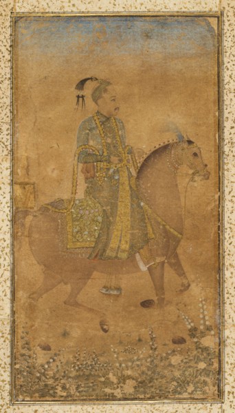 Sultan Abdullah Qutb Shah (1614-74) on Horseback, c. 1635. Southern India, Golconda. Ink,