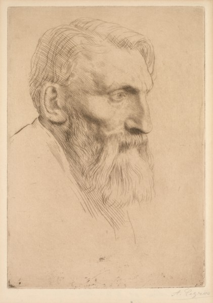 Auguste Rodin, 1881. Alphonse Legros (French, 1837-1911). Etching; sheet: 38.7 x 22.8 cm (15 1/4 x