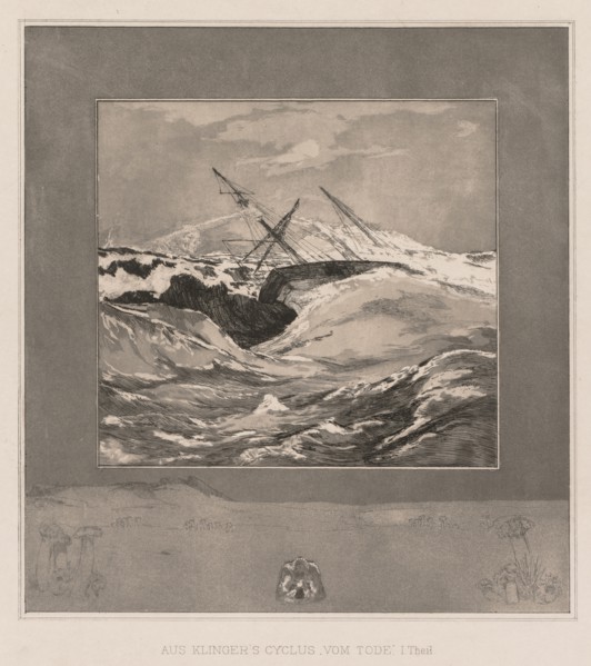 Vom Tode I (Opus II, 1889), No. 3 . Max Klinger (German, 1857-1920). Dtching and aquatint on chine