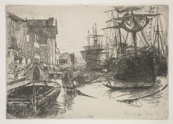 Fondamenta della Zattere, 1880. Otto H. Bacher (American, 1856-1909). Etching on chine collé;