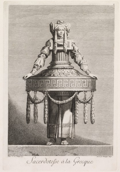 Mascarade à la Grecque: Sacerdotesse à la Grecque (Plate 8), 1771. Benigno Bossi (Italian,