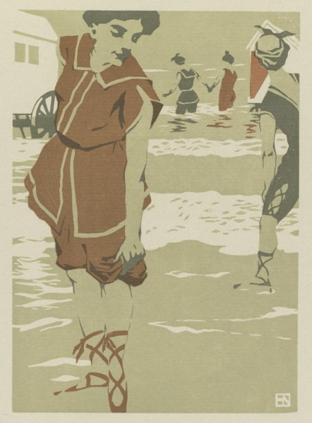 Bathers, c. 1900. Hans von Newmann (German, 1873-1957). Color woodcut; sheet: 27 x 19.8 cm (10 5/8
