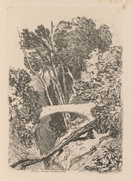Liber Studiorum: Plate 11: Parson's Bridge, Cardingshire, 1838. John Sell Cotman (British,
