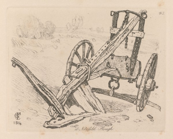 Liber Studiorum: Plate 43, A Norfolk Plough, 1814. John Sell Cotman (British, 1782-1842).