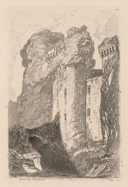 Liber Studiorum: Plate 24, Ragland Castle, Monmouthshire, 1838. John Sell Cotman (British,