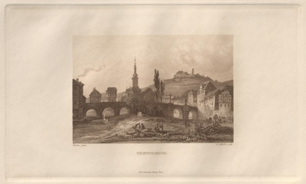Das Malerische und Romantische Rheinland: Creutznach, 1928. Henry Winkles (British, 1801-1900),
