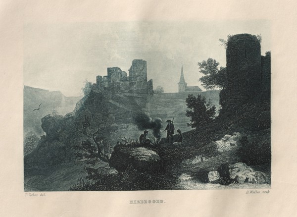 Das Malerische und Romantische Rheinland: Niedeggen, 1928. Henry Winkles (British, 1801-1900),