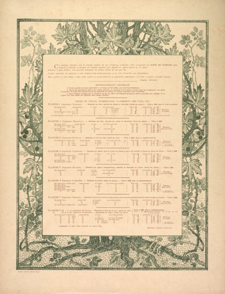 Suite de Paysages: Colophon, 1892-1893. Charles Marie Dulac (French, 1865-1898), Eugène Martial