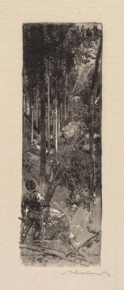 Fontainebleau Forest: Cutting of Pines (La Forêt de Fontainebleau: Abatage des pins), 1890. Auguste