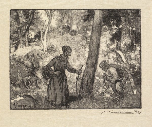 Fontainebleau Forest: Mushroom Hunters at the Rocher Bernard (La Forêt de Fontainebleau: Au rocher