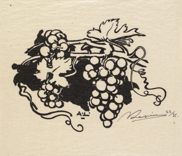 Fontainebleau Forest: Tailpiece, Grapes (La Forêt de Fontainebleau: Cul-de-lampe), 1890. Auguste