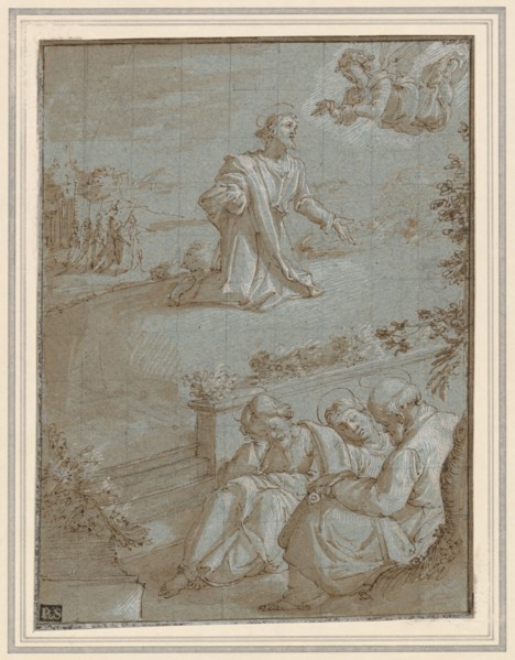 The Agony in the Garden , c. 1591. Santi di Tito (Italian, 1536-1602). Pen and brown ink, brown