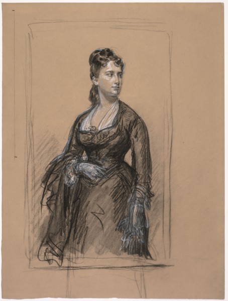 Portrait of a Woman. Isidore Pils (French, 1813/15-1875). Charcoal and white chalk heightening on