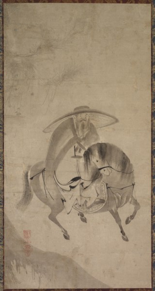 Su Dongpo Riding a Donkey, late 16th to early 17th century. Reietsu (Japanese, active late 16th to