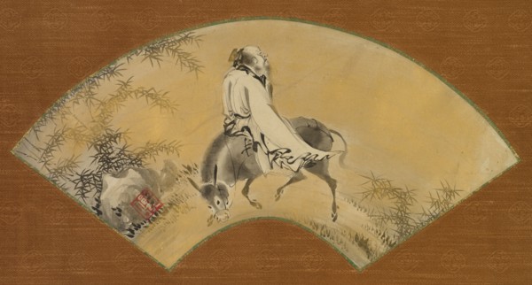 Pan Lang (Han Ro), mid-1500s. Shikibu Terutada (Japanese, active mid-1500s). Fan-shaped painting