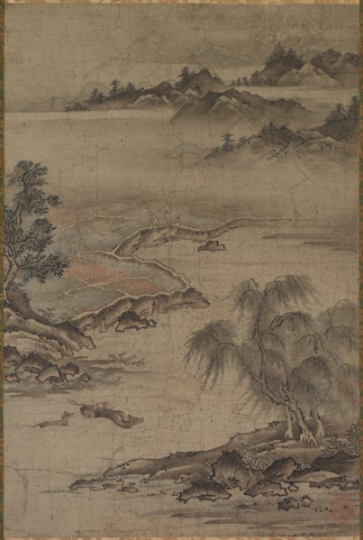 Farming and Herding Buffalo in Summer, mid- to late 1500s. Kano Joshin (Hideyori) (Japanese, active