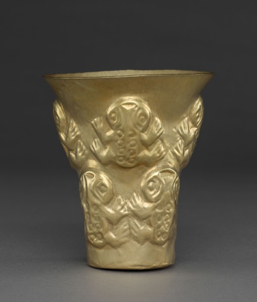 Beaker with Frogs, 900-1100. Central Andes (Peru), Lambayeque (Sicán) people, 10th century-12th