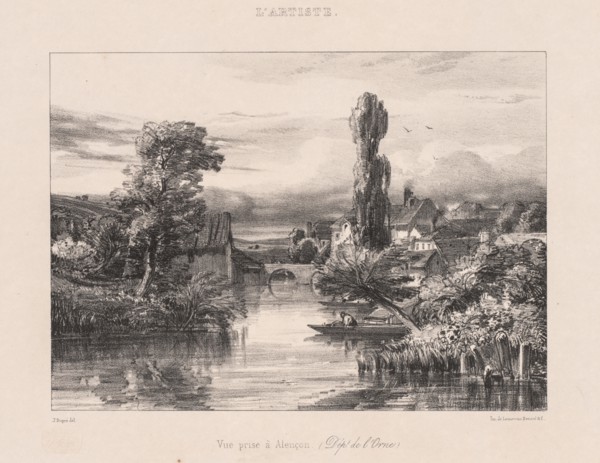 View taken at Alençon (Vue Prise à Alençon), 1839. Jules Dupré (French, 1811-1889). Lithograph