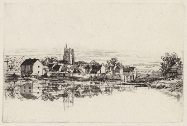 Kidwelly Town, 1859. Francis Seymour Haden (British, 1818-1910). Etching