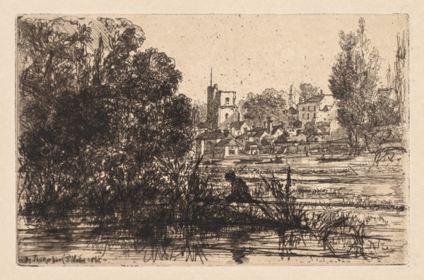 Twickenham Church, 1865. Francis Seymour Haden (British, 1818-1910). Etching and drypoint