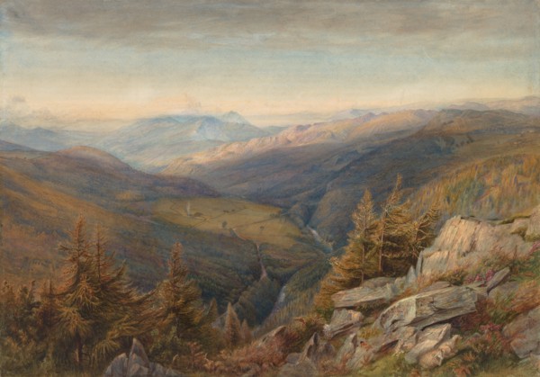 Mountain View, 1862. Robert J. Pattison (American, 1838-1903). Watercolor with graphite and touches
