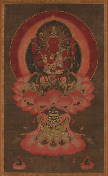 Wisdom King of Passion Aizen Myoo, 1300s. Japan, Kamakura period (1185-1333) to Nanbokucho period