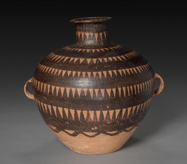 Urn with Triangular Patterns, c. 3300–c. 2000 BC. Northwest China, Neolithic period, Majiayao