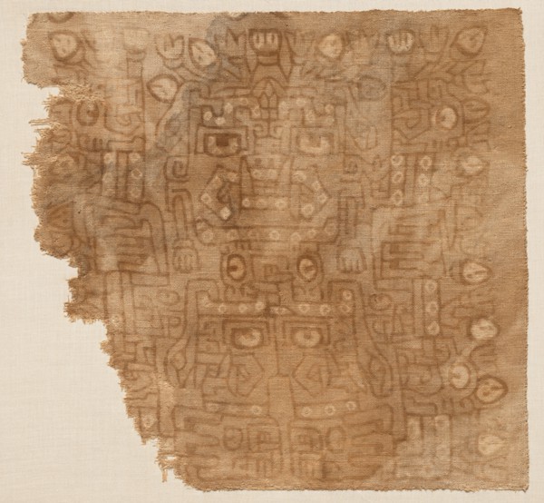 Textile Fragment with Cotton Goddess, 800 - 500 BC. Andes, south coast, Ica Valley?, Chavin style.