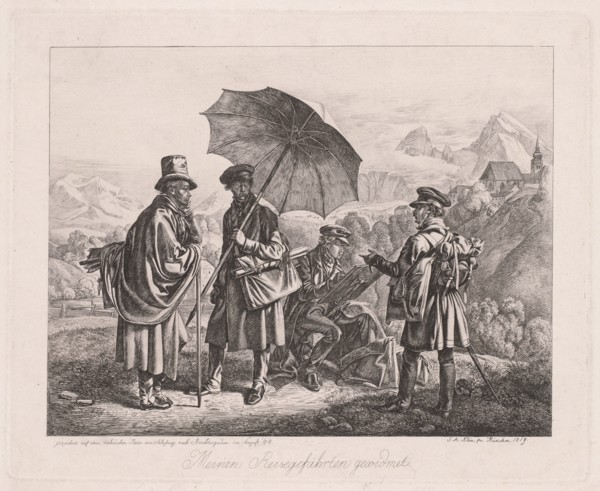 The Artists on Their Journey, 1819. Johann Adam Klein (German, 1792-1875). Etching; plate: 24.4 x