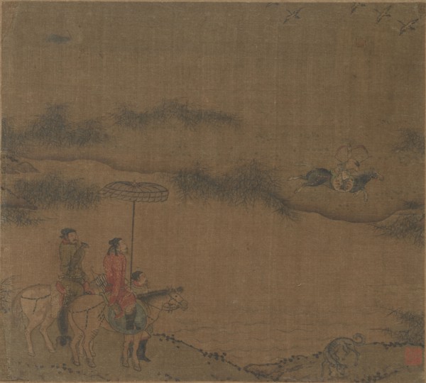 Three Horsemen Hunting Wild Geese, 960-1279. China, Song dynasty (960-1279). Album leaf, ink and